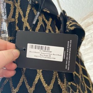 Sheer Gold Print Dress